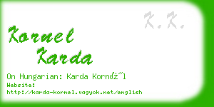 kornel karda business card